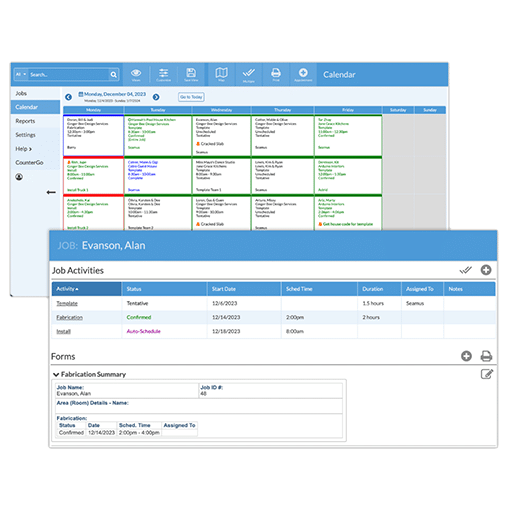 countertop job scheduling sample in Systemize